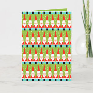 Festiva Tarjeta de Navidades Santa Geométricos Retro