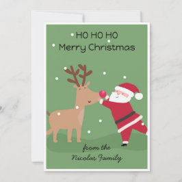 Festiva Tarjeta de Navidades Santa Personalizada