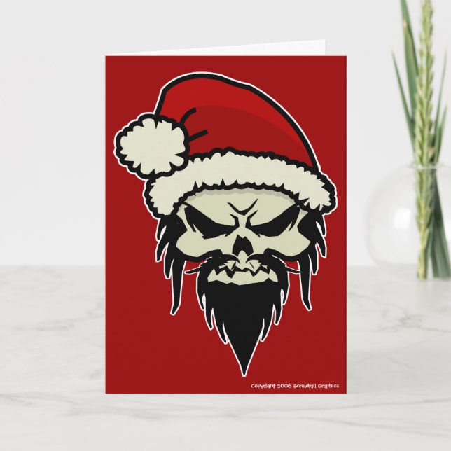 Festiva Tarjeta de Navidades Santa retorcidos (Anverso)