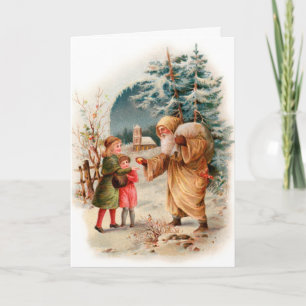 Festiva Tarjeta de Navidades Santa - Santa de la moda anti