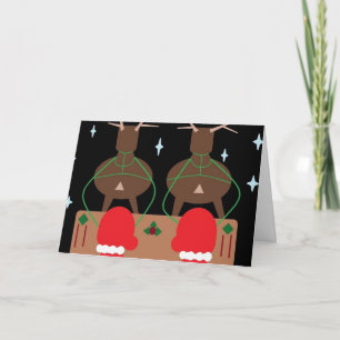 FESTIVA TARJETA DE NAVIDADES SANTA SLEIGH & REINDEER