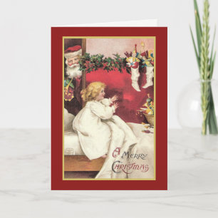 Festiva Tarjeta de Navidades Santa Surprise Retro