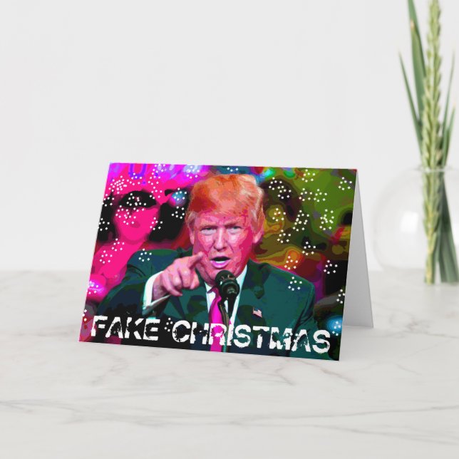Festiva Tarjeta de Navidades satíricos de Donald Trump fal (Anverso)