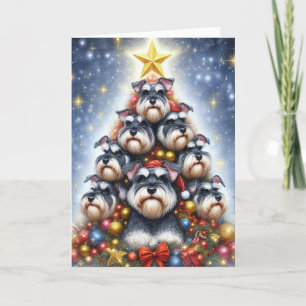 Festiva Tarjeta de Navidades Schnauzer