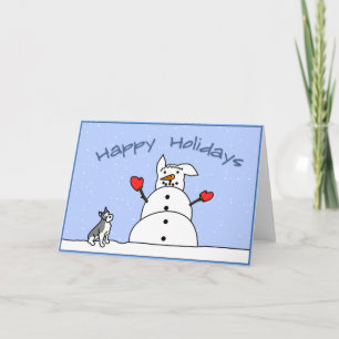 Festiva Tarjeta de Navidades Schnauzer de Happy Holidays