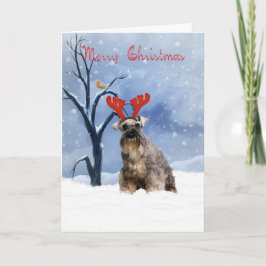 Festiva tarjeta de navidades schnauzer - schnauzer tiene r