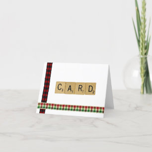 Festiva Tarjeta de Navidades Scrabble