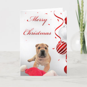 Festiva Tarjeta de Navidades Shar-Pei