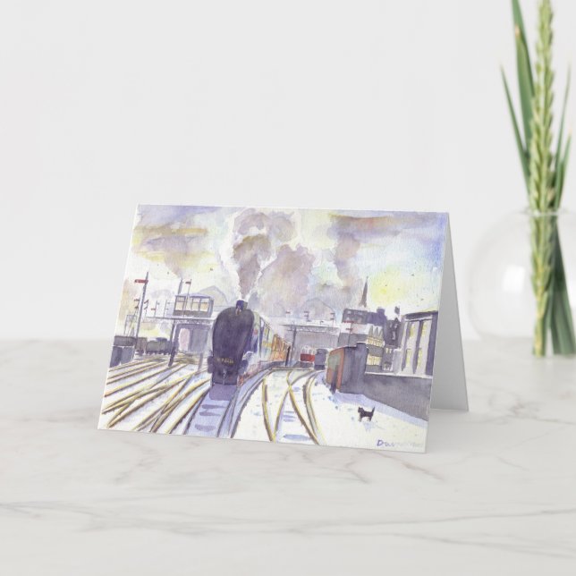 Festiva Tarjeta de Navidades Sir Nigel Gresley (Anverso)