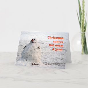 Festiva Tarjeta de Navidades Snowman