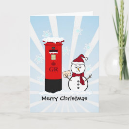 Festiva Tarjeta de Navidades Snowman