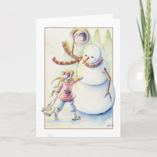 Festiva Tarjeta de Navidades Snowman