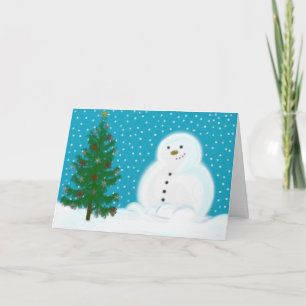 Festiva Tarjeta de Navidades Snowman
