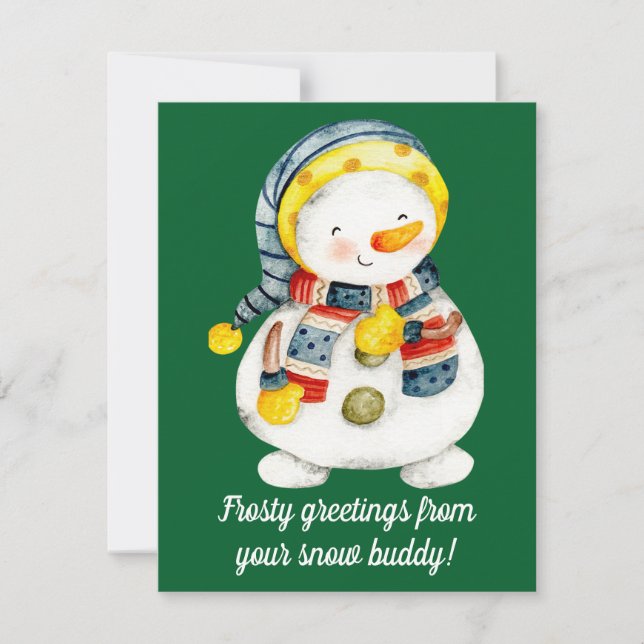 Festiva Tarjeta de Navidades Snowman (Anverso)
