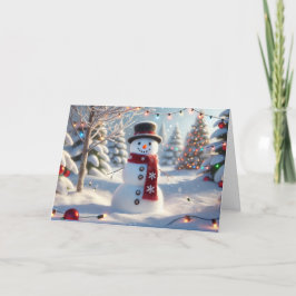 Festiva Tarjeta de Navidades Snowman