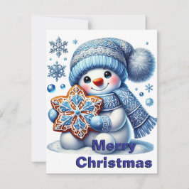 Festiva Tarjeta de Navidades Snowman para Snowflake