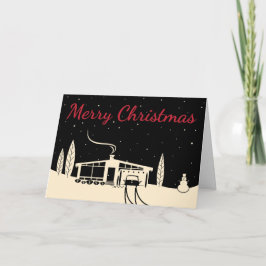 Festiva Tarjeta de Navidades Snowscape de mediados de sigl
