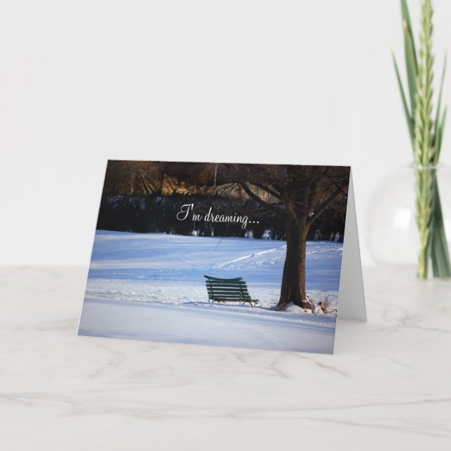 Festiva Tarjeta de Navidades Snowy Bench (Anverso)
