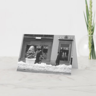 Festiva Tarjeta de Navidades Snowy New York