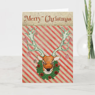 Festiva Tarjeta de Navidades Stag