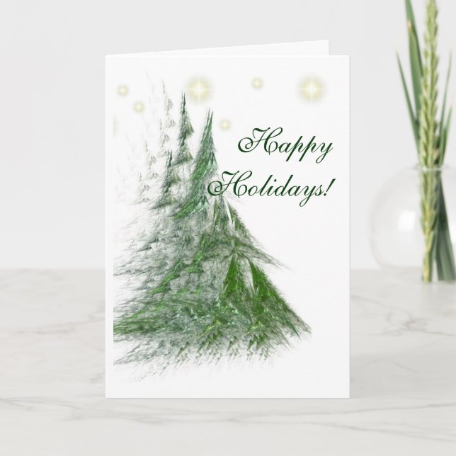 Festiva Tarjeta de Navidades STARS & FIRS (Anverso)