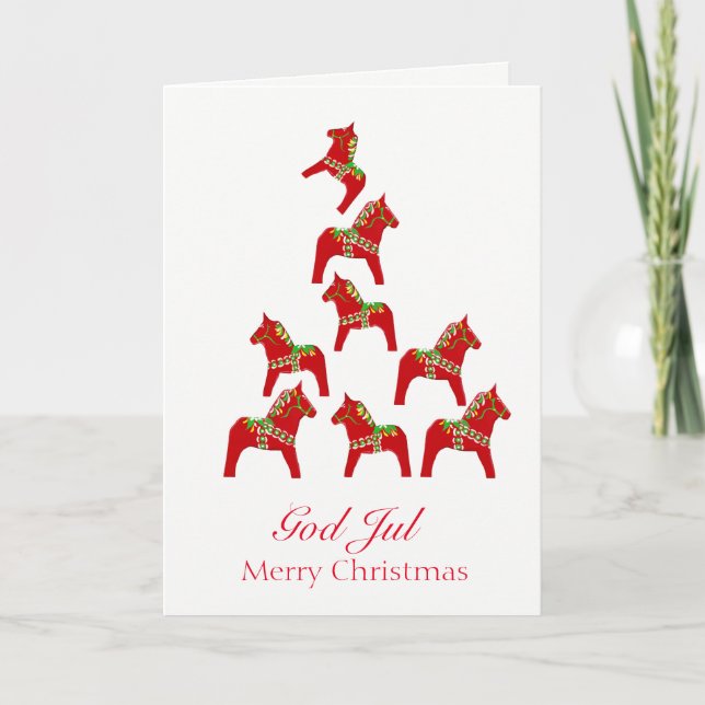 Festiva Tarjeta de Navidades sueco-estadounidenses (Anverso)