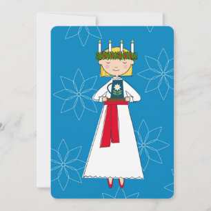 Festiva Tarjeta de Navidades suecos Santa Lucia