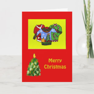Festiva Tarjeta de Navidades suéter feo