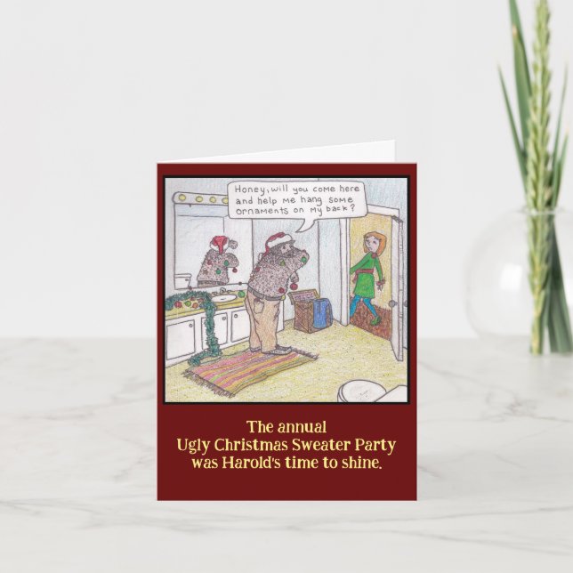 Festiva Tarjeta de Navidades suéteres para Navidades feos (Anverso)