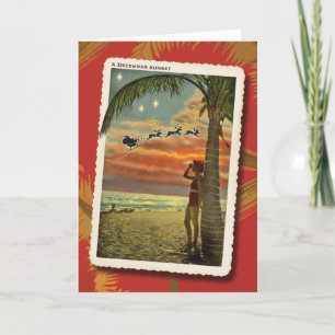 Festiva Tarjeta de Navidades Sunset de Diciembre