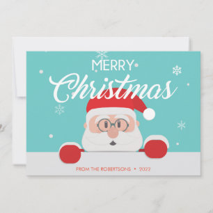 Festiva Tarjeta de Navidades Super Cute Santa Claus Face