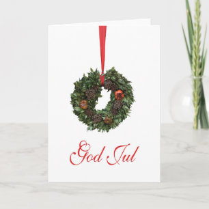 Festiva Tarjeta de Navidades Swedisch de God Jul