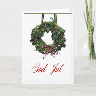 Festiva Tarjeta de Navidades Swedisch de God Jul