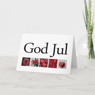 Festiva Tarjeta de Navidades Swedisch de God Jul