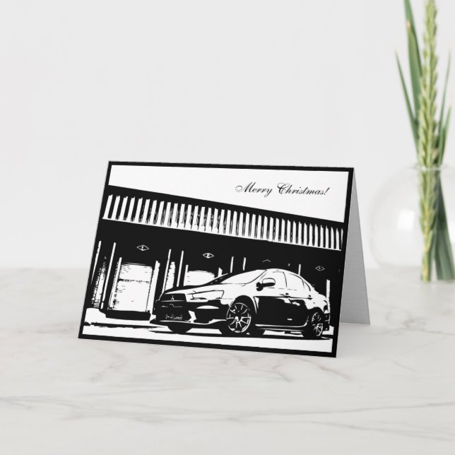 Festiva Tarjeta de Navidades temáticos EVO X Car (Anverso)