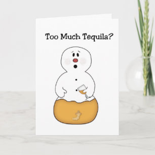 Festiva Tarjeta de Navidades Tequila demasiado graciosa