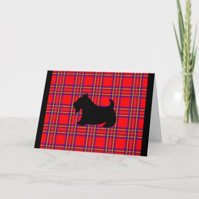 Festiva Tarjeta de Navidades Terrier de Escocia (Anverso)