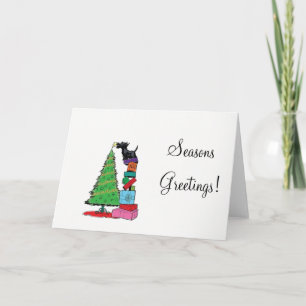 Festiva Tarjeta de Navidades Terrier de Escocia
