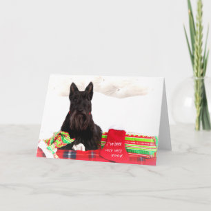 Festiva Tarjeta de Navidades Terrier de Escocia