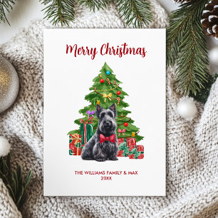Festiva Tarjeta de Navidades Terrier de Escocia