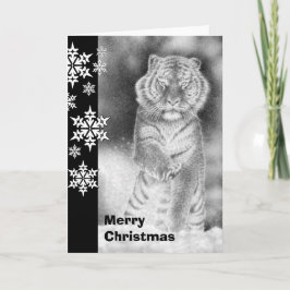 Festiva Tarjeta de Navidades tigre siberianos
