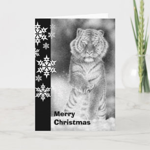 Festiva Tarjeta de Navidades tigre siberianos