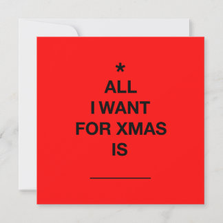 Festiva Tarjeta de Navidades "Todo lo que quiero" - Rojo