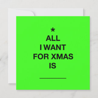 Festiva Tarjeta de Navidades 'Todo lo que quiero' - Verde