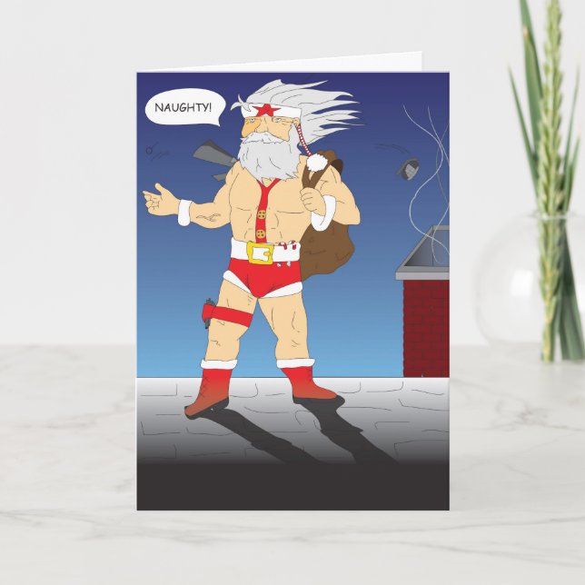 Festiva Tarjeta de Navidades "traviesa o buena" de Nick (Anverso)