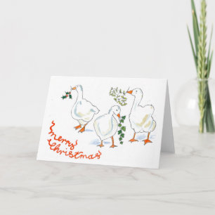 Festiva Tarjeta de navidades - Tres Geese