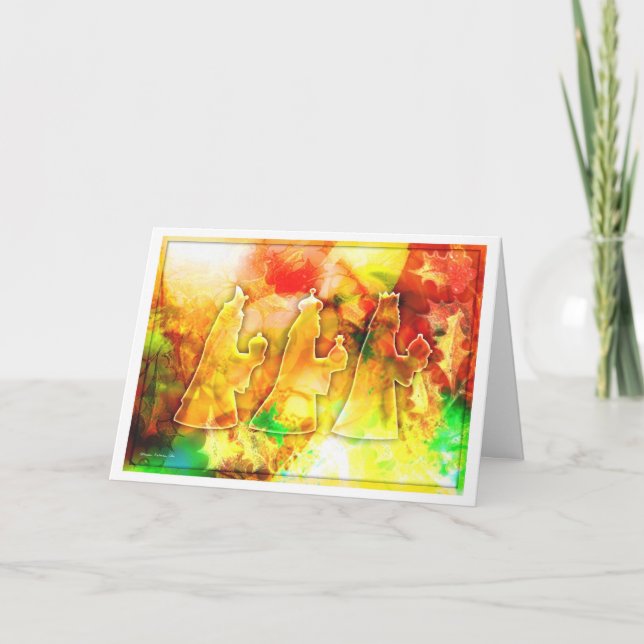 Festiva Tarjeta de Navidades "Tres Reyes" (Anverso)