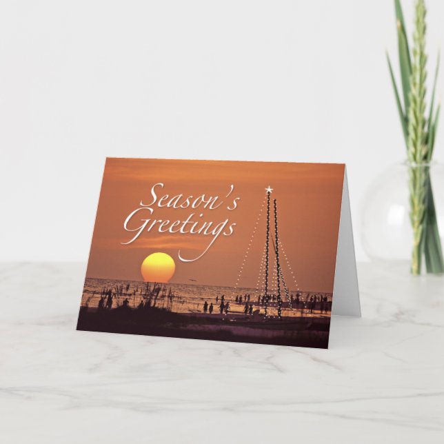 Festiva Tarjeta de Navidades tropicales (Anverso)