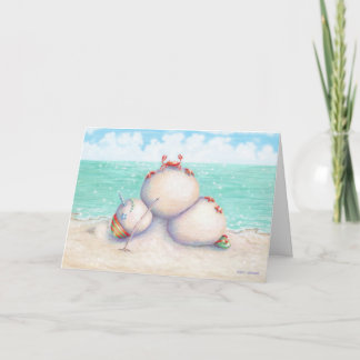 Festiva Tarjeta de Navidades tropicales de yoga