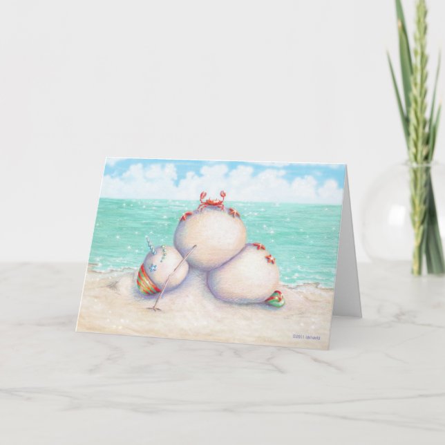 Festiva Tarjeta de Navidades tropicales de yoga (Anverso)